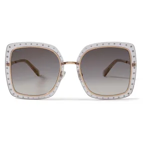 Jimmy Choo - Dany - Occhiali da Sole Quadrati Grigi e Dorati - Jimmy Choo Eyewear
